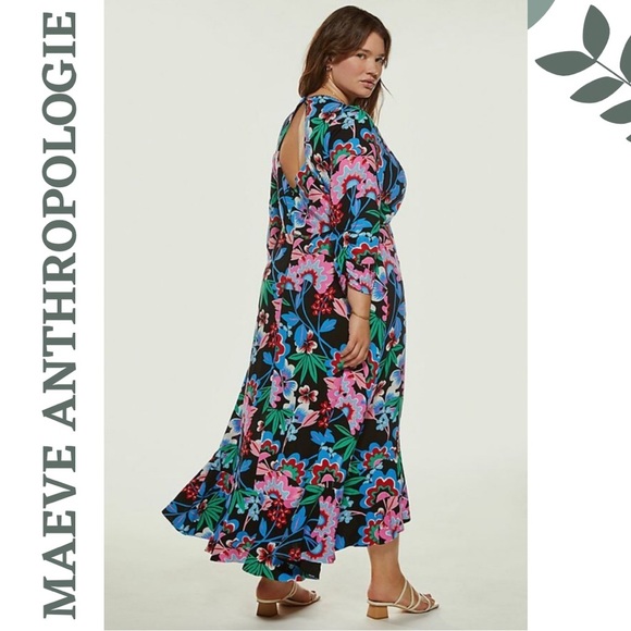 Anthropologie Maeve Ruched Floral Maxi Dress 20W/2X - Picture 3 of 14
